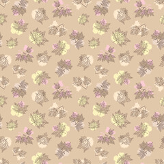 Fall vector seamless pattern for season fabric, decoration, wallpaper and wrapping paper