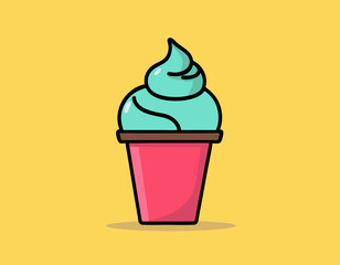 Line icon of ice cream. Dessert, fast food, sugar. Sweet food concept. Can be used for topics like food, unhealthy eating, gastronomy