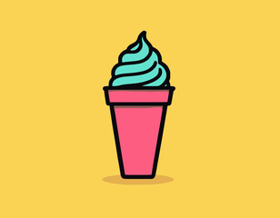 Line icon of ice cream. Dessert, fast food, sugar. Sweet food concept. Can be used for topics like food, unhealthy eating, gastronomy