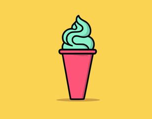 Line icon of ice cream. Dessert, fast food, sugar. Sweet food concept. Can be used for topics like food, unhealthy eating, gastronomy