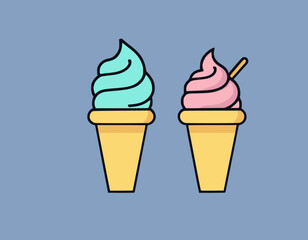 Line icon of ice cream. Dessert, fast food, sugar. Sweet food concept. Can be used for topics like food, unhealthy eating, gastronomy