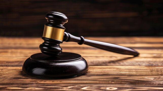 Legal Theme. Law and Justice Concept with Judge Gavel on Wooden Desk