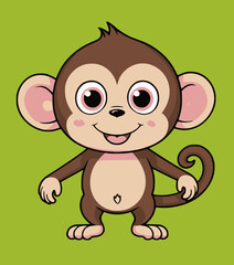 Cute monkey cartoon. stock illustration