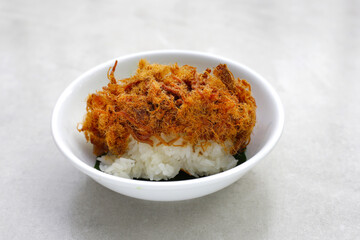 Sticky rice with flossy pork