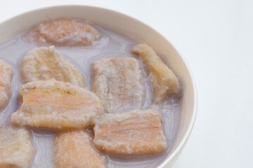 Banana in coconut milk. Thai dessert