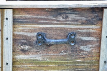 old metal weathered door handle