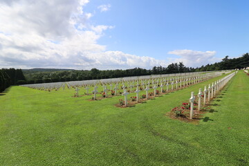 Obraz premium Le cimetière militaire de Douaumont, des soldats tués à la bataille de Verdun, Fleury devant Douaumont, département de la Meuse, France