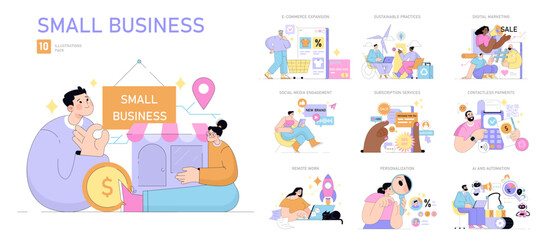small business. Flat Vector Illustration