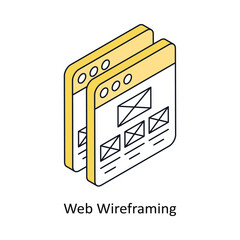 Web wireframing Isometric style icon. Symbol on White background EPS 10 File