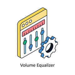 Volume Equalizer Isometric style icon. Symbol on White background EPS 10 File