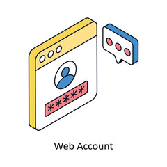 Web Account Isometric style icon. Symbol on White background EPS 10 File