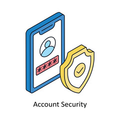 Account Security Isometric style icon. Symbol on White background EPS 10 File