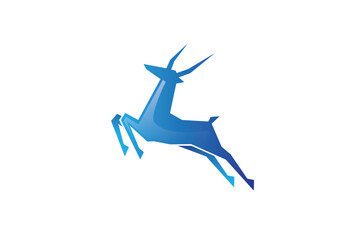 Creative abstract blue gazelle technology logo vector