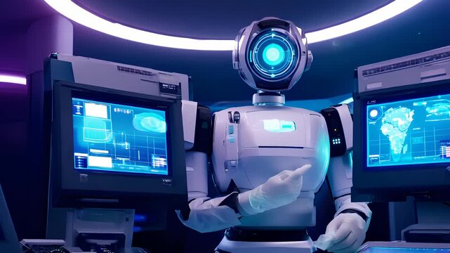 High end robot perform tasks in a computer centre