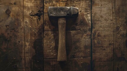 hammer on wooden surface