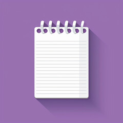 Useful 2D Notepad Icon on a Radiant Violet Background for Office Supply Graphics