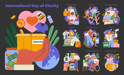 International Day of Charity. Flat Vector Illustration