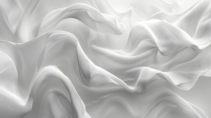 Obraz premium The white fabric drapes gracefully with flowing creases, displaying delicate textures and soft elegance