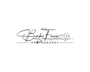 Signature baby photography logo design - Font Calligraphy - Logo type - Script and Font Type - Font lettering - handwritten with baby icon vector design