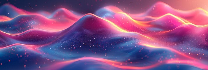 Obraz premium Neon abstract landscape with dynamic textures and vivid lighting, creating an imaginative and futuristic composition