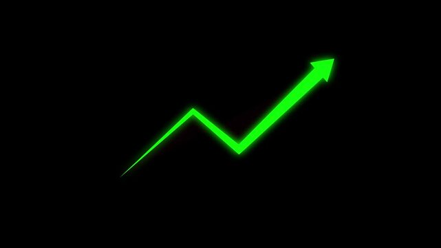 Rising arrow transparent channel. arrow rising transparent channel, business growth arrow and graph chart, Business line arrow.