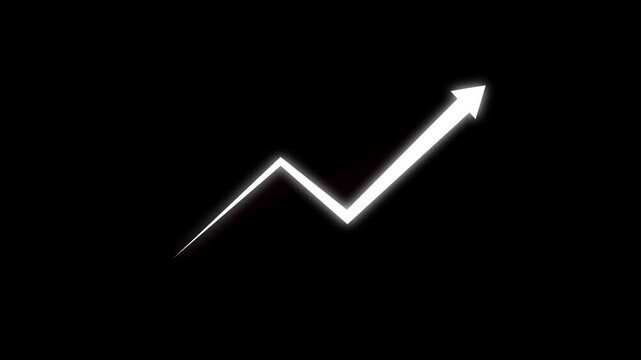 Rising arrow transparent channel. arrow rising transparent channel, business growth arrow and graph chart, Business line arrow.