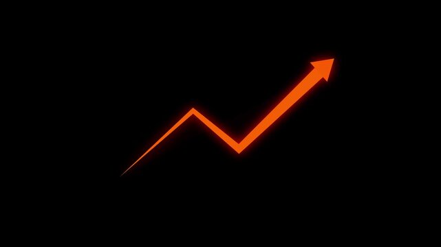 Rising arrow transparent channel. arrow rising transparent channel, business growth arrow and graph chart, Business line arrow.