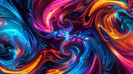 Abstract vibrant color swirl, digital art. Creativity and imagination concept