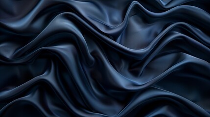 Obraz premium Wavy cloth in dark blue colors.