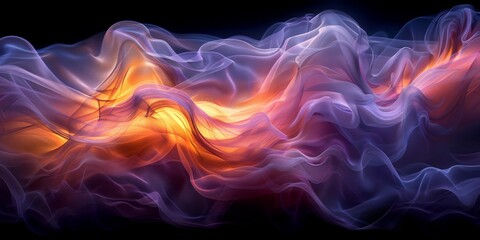 Obraz premium Vivid colors create hypnotic waves, forming a mesmerizing visual aura that captivates with abstract beauty