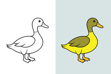 Duck vector icon art illustration