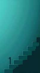 Teal-colored background featuring a minimalist growth chart,