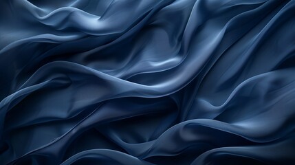 Obraz premium Wavy cloth in dark blue colors.