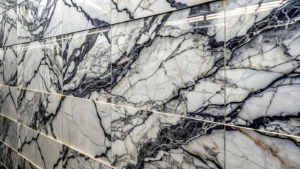 Fototapeta premium White and Black Marble Wall Tile, interior design, marble tiles, black marble, wall texture