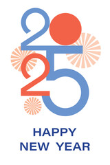 2025 text. Happy New Year 2025. Design template for New Year celebration.