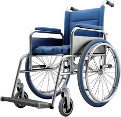 Fototapeta premium Handicap Accessibility Blue Wheelchair with Compact Size