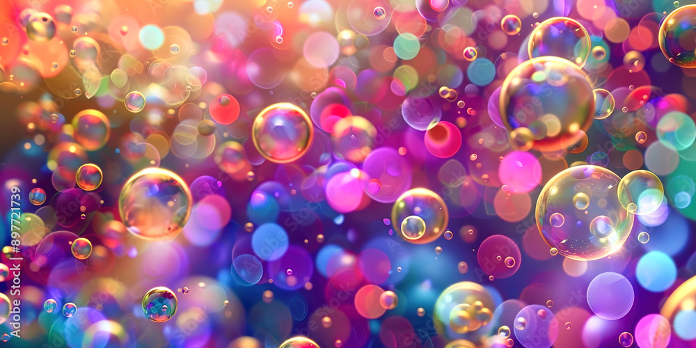 Poster soap bubbles abstract background