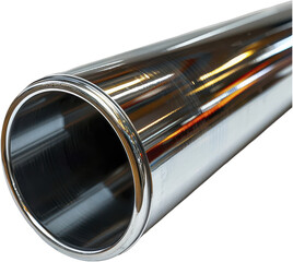 Naklejka premium Shiny Metal Tube A Sleek Pipe in a Silver Casing