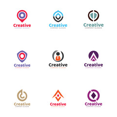 Collection of Modern Minimalist Logos with Geometric Shapes