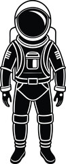 Silhouette of Astronaut in Space Suit EPS Vector Illustration