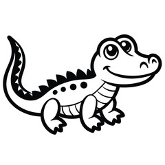 Baby Crocodile Coloring Page for Kids