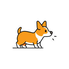 Corgi-Poo dog knocking on an icon