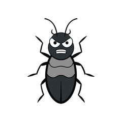 Darkling beetle bug angry icon in vector format
