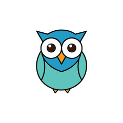 Elf owl bird icon with vector illustration