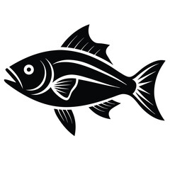 Fish logo icon with artistic design