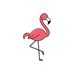 Flamingo bird dancing icon in vector formatFlamingo bird dancing icon with vector illustration