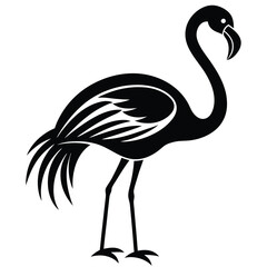 Minimalist Silhouette of a Flamingo
