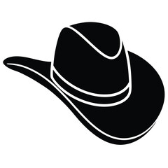 minimalist black cowboy cap silhouette