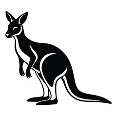 Minimalist illustration of a kangaroo