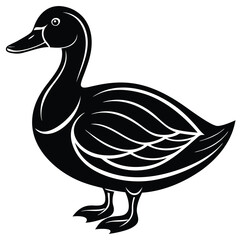 Minimalist duck illustration on a white background